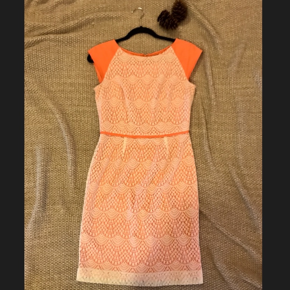 Coral lace dress